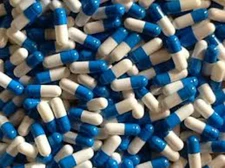 Empty Hard Gelatin Capsule Size 1 Blue/White x 10,000