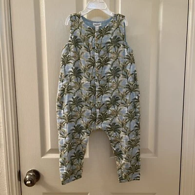 Angel Dear Palm Tree Jumpsuit Romper Muslin Cotton Boys Size 18-24 Months NWT - Image 1 of 4
