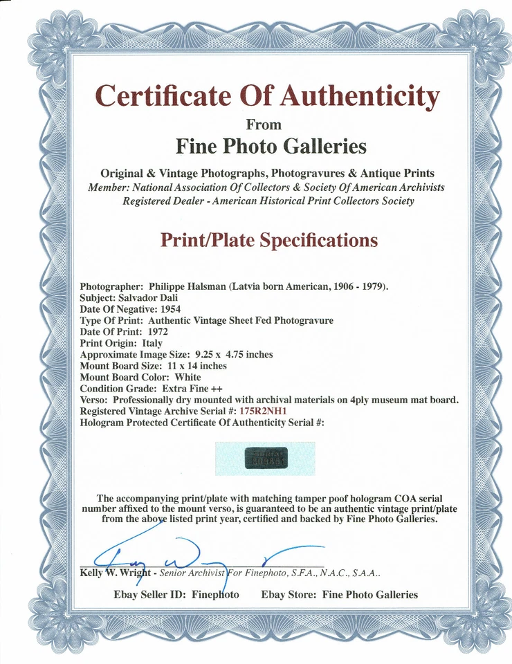 Foto 1954 Philippe Halsman Salvador Dalí Cíclope 1972 grabado certificado de autenticidad Foto 2 de 2