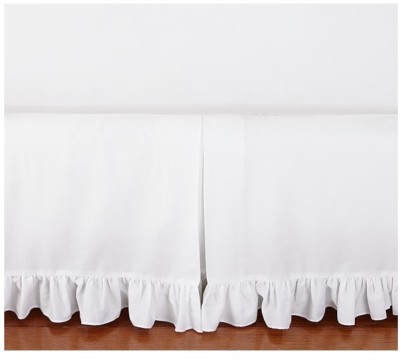 3 Sided Tailored Bed Skirt Solid White 500 TC Cotton Split Corner Bottom Ruffled