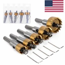 5PCS Drill Bit Sets Hole Saw Tooth Kit High Speed Steel HSS for Metal Wood Alloy