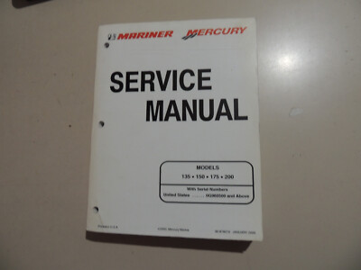 2000 Shop Repair manual Mercury Mariner 135 150 175 200 PS Werkstatt hand buch