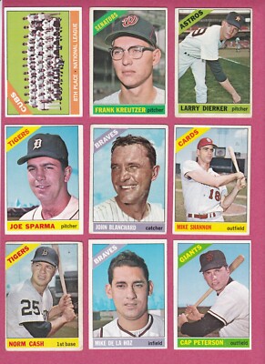 1966 Topps Baseball Cards - commons in G to VG to EX+ condition