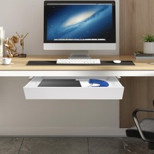 Under Desk Mounted Sliding Pull-out Drawer, Drawer Storage Organizer for Desks