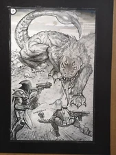 Simon Bisley original comic art Tower Chronicles Full splash page Lobo monster 