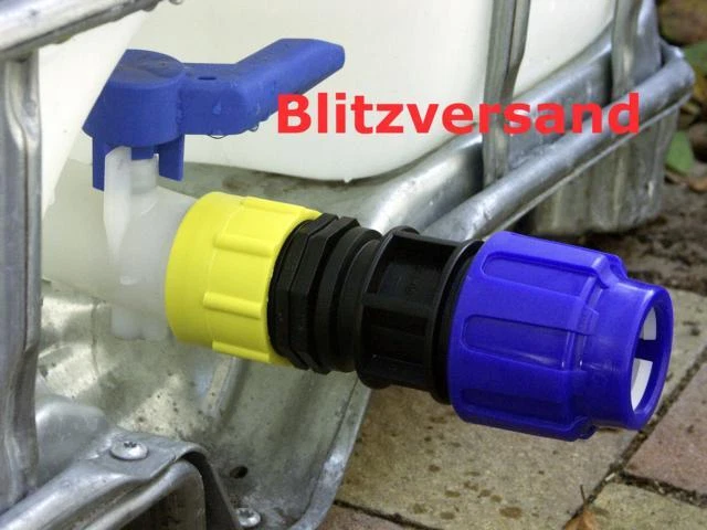 IBC Container Adapter Anschlussstück für 40mm Rohr Regenwassertank 1000 600L #45 - Bild 4 von 4