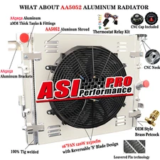 4 Row Aluminum Radiator+Shroud Fan for 2007-2018 Jeep Wrangler JK 3.6L 3.8L