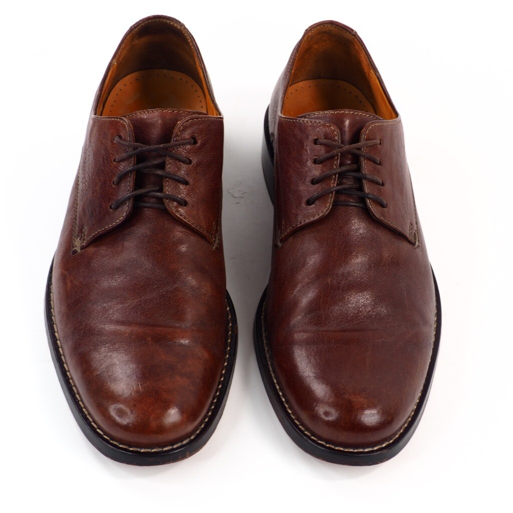 Cole Haan Mens Derby Dress Shoes Brown Almond Toe Low Top  display picture 1