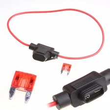 10PCS Waterproof Power Socket Mini Blade Type In Line Fuse Holders with 10A Fuse