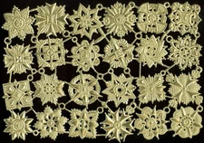GERMAN DRESDEN DIE CUT Sm GOLD FOIL PAPER ORNAMENTS VICTORIAN CRAFTS