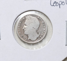 1834 Belgium King Leopold I With Signature Silver 1/4 Franc Coin