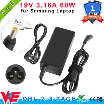 Netzteil Ladegerät 60W 19V für Samsung CPA09-004A AD-6019R ADP-60ZH BA44-00242A