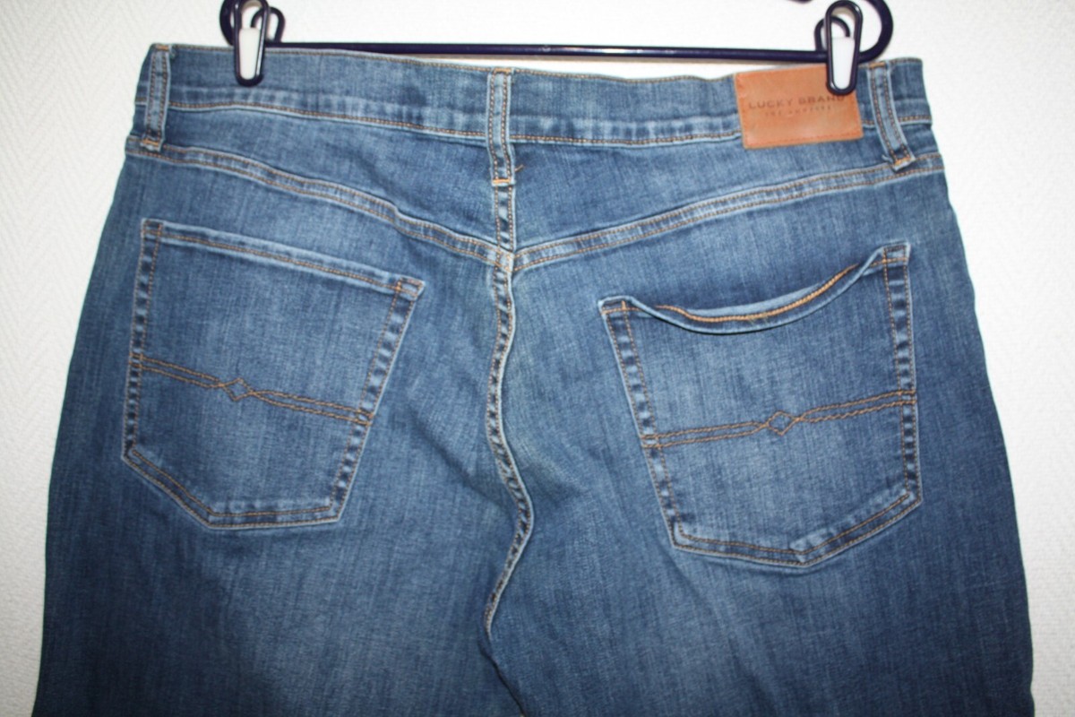 Lucky Brand 221 Straight Zip Fly Jeans 40x30 (meas 40x29) Med Wash