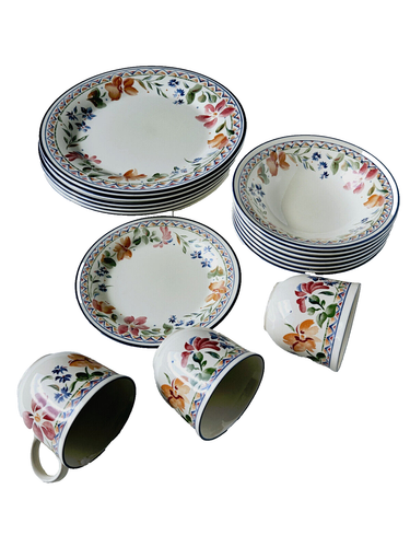 Floral Crockery Dinner Set Plates Bowls Cups Vintage Antique Collectable