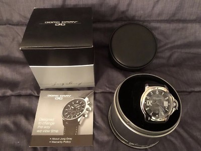 NEW Jorg Gray JG1850-21 Grey Dial Men's Watch w/ Genuine Leather Crocodile Band