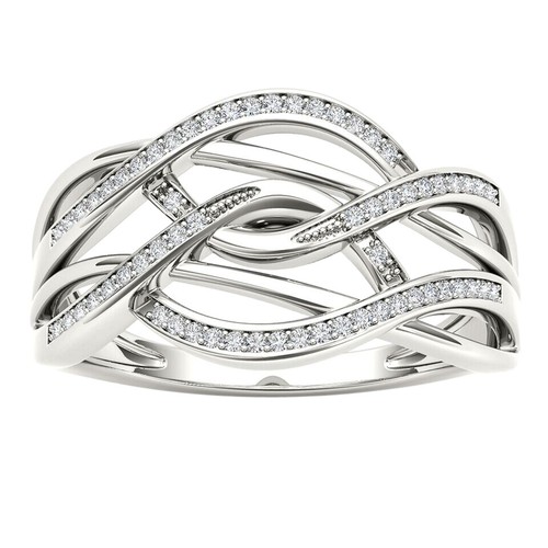 10k White Gold 3/4 Ct Round Diamond Engagement Wedding Ring for Women Size 8 - 第 1/5 張圖片