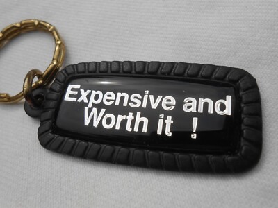 Vintage 90's EXPENSIVE AND WORTH IT! Machine Gun Black Metal Key Chain KF2