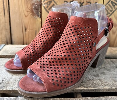 Marc Fisher Heeled Shoes Slingback Faux Suede Burnt Orange Sz Office  Summer