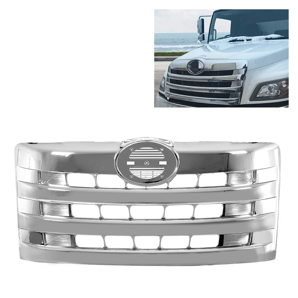 For Hino 238 258 268 338 2011-2018 Chrome Horizontal Billet Main Grill Grille - Image 3 of 4