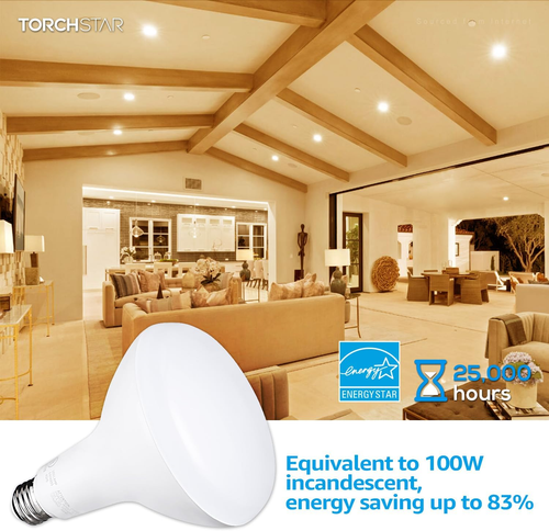 TORCHSTAR BR40 LED Light Bulbs, Indoor Flood Light Bulbs, Dimmable, 3000K Warm W - Picture 2 of 12