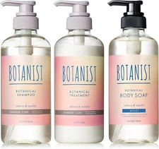 BOTANIST Botanical Shampoo Treatment Body Soap for Damage Sakura & Vanilla Japan