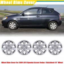 14" Hubcap Lacquer Wheel Covers For 2008-2011 Hyundai Accent Sedan / Hatchback
