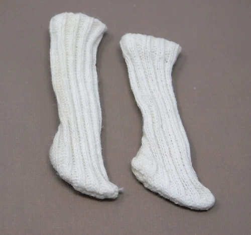 Vintage Barbie 1960s WHITE TALL RIBBED SOCKS #776 Ken in Switzerland
