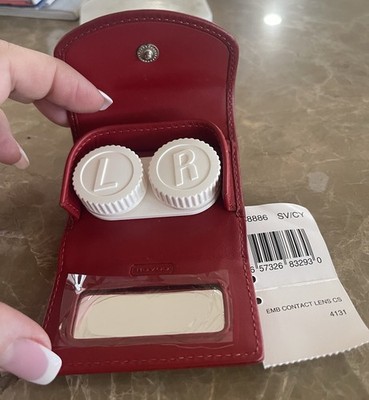 NEW Vintage Coach Leather Contact Lens Case Red | eBay