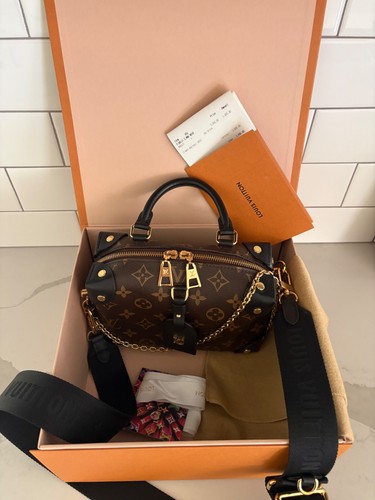 LOUIS VUITTON LV Petite Malle Souple Shoulder Bag M45571 Monogram Black