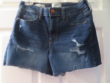 UNIVERSAL THREAD Women's Size 6 Stretch Dark Wash Distressed Cut-off Shorts