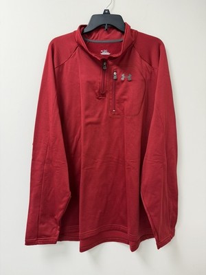 UNDER ARMOUR 1/4 Zip Mens Red Size 3XL Cold Gear Long Sleeve