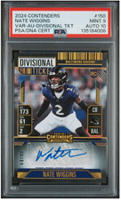 2024 Contenders #150 Nate Wiggins Divisional Variation AUTO 10 PSA 9 Ravens RC