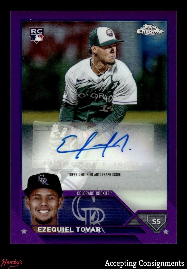 2023 Topps Chrome Update Purple Refractor Ezequiel Tovar RC Rookie AUTO 054/250