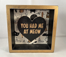 Cat Kitten You Had Me At Meow 3D Primitives by Kathy Wooden Box Sign Home Decor