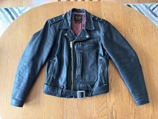 Vintage 50s Harley Cycle Champ Horsehide Leather Jacket D-Pocket W/ Belt 38