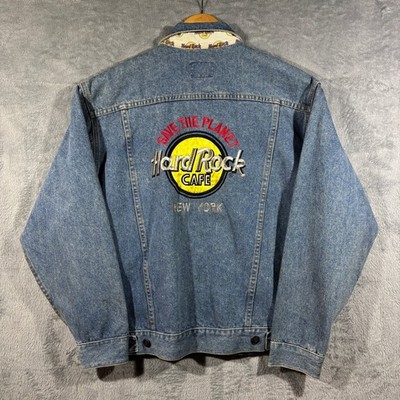 Vintage 90s Hard Rock Cafe New York Denim Jacket Adult M Save