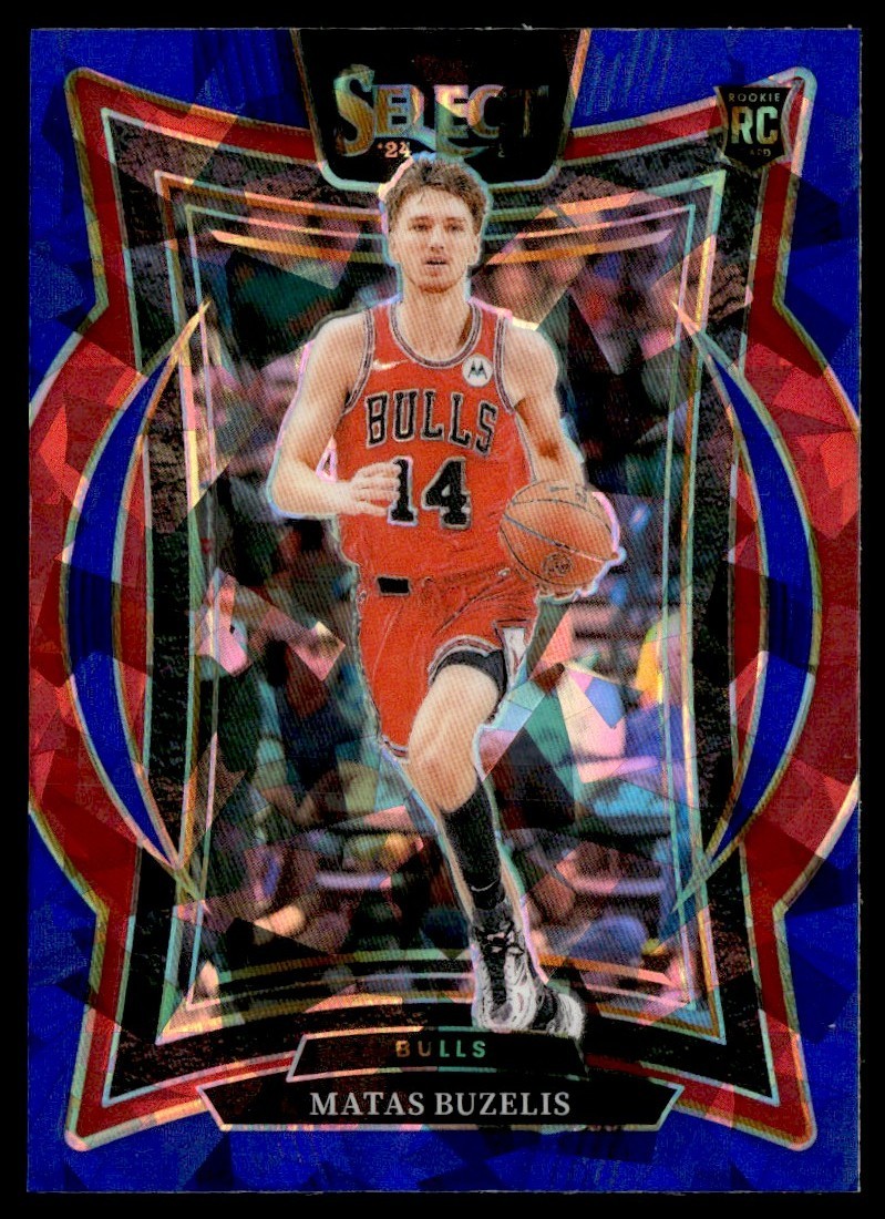 2024-25 Panini Select Blue Cracked Ice Matas Buzelis RC #70