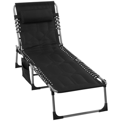 #ad Outdoor Folding Chaise Lounge Beach Pool Chair Portable Tanning Patio Lounger $75.99