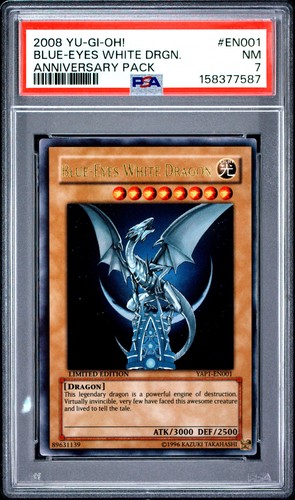 2008 Yu-Gi-Oh! Anniversary Pack YAP1-EN001 Blue-Eyes White Dragon PSA 7 7587