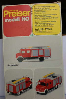 MB LAF 1113 B/42 Ziegler TroTLF 16 mit Werfer Feuerwehr  Preiser 1:87 1250