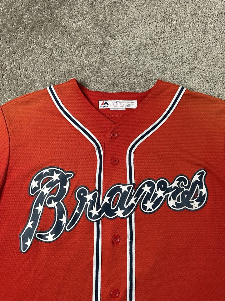 Camiseta vintage para hombre MLB Atlanta Braves #44 Hank Aaron majestuosa hecha en EE. UU., talla XL Foto 3 de 4