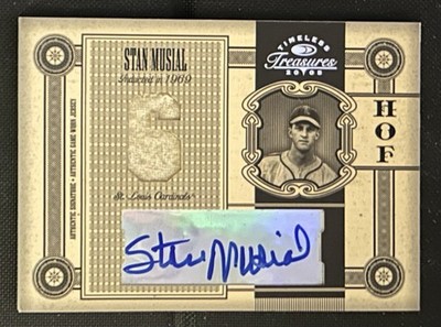2005 Timeless Treasures HOF Materials Sig Jersey Number Auto /6 Stan Musial