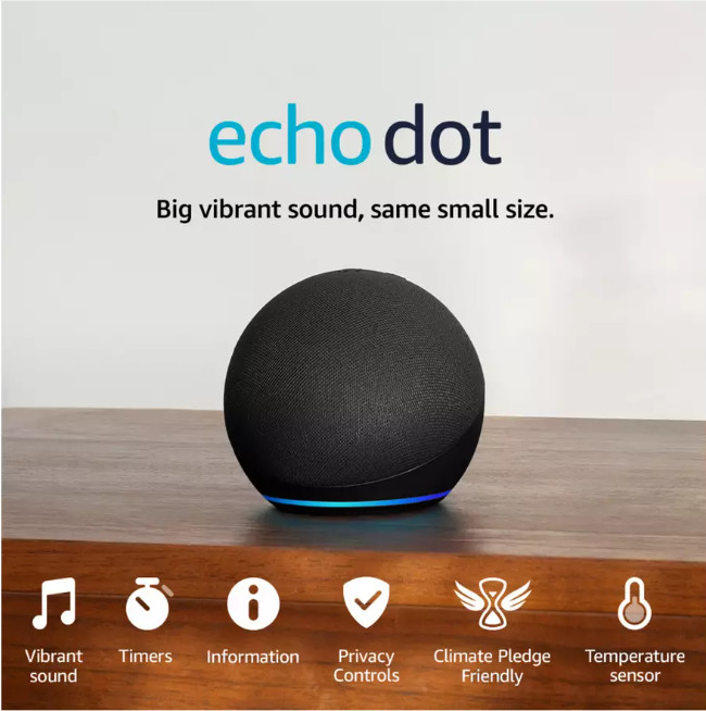 Amazon Echo Dot 5 Smart Speaker - Black (New)
