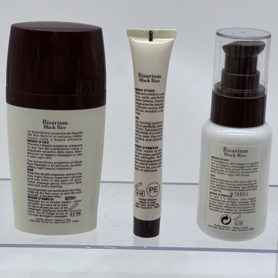 Juego de 3 Piezas Perlier Risarium Arroz Negro Belleza Noche/Crema para Ojos/Hidratante Facial Foto 2 de 4