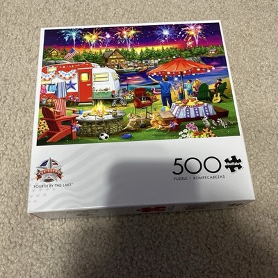 Old Glory Fourth by The Lake 500 Piece Jigsaw Puzzle Buffalo Games Relax Family