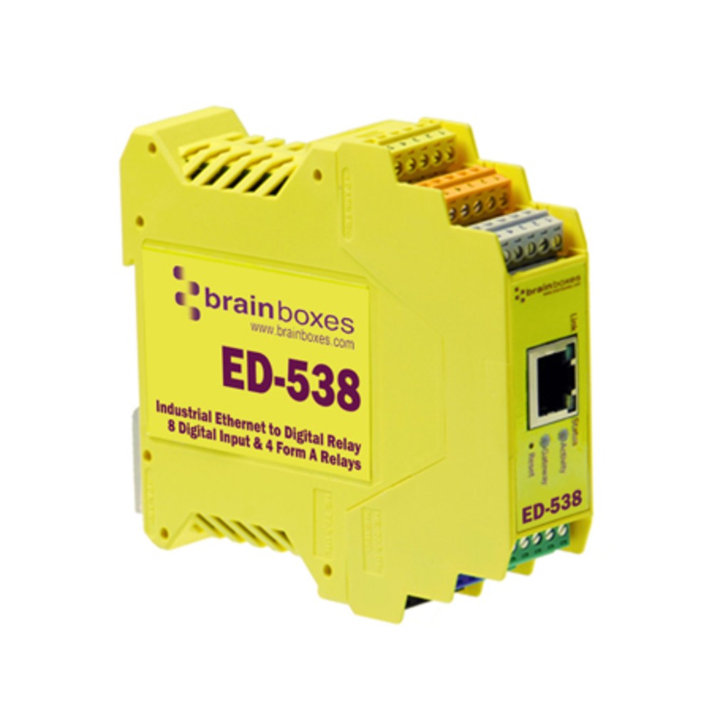 Brainboxes Ed-538 Ethernet To Digital Io Relay 8 Input 4 Form A Relays