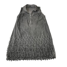 EFES Sleeveless Quarter Button Up Shirt Dress Size XL Minimalist Classic Casual