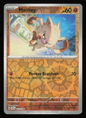 Mankey 107/198 Reverse Holo SV01: Scarlet & Violet Base Set