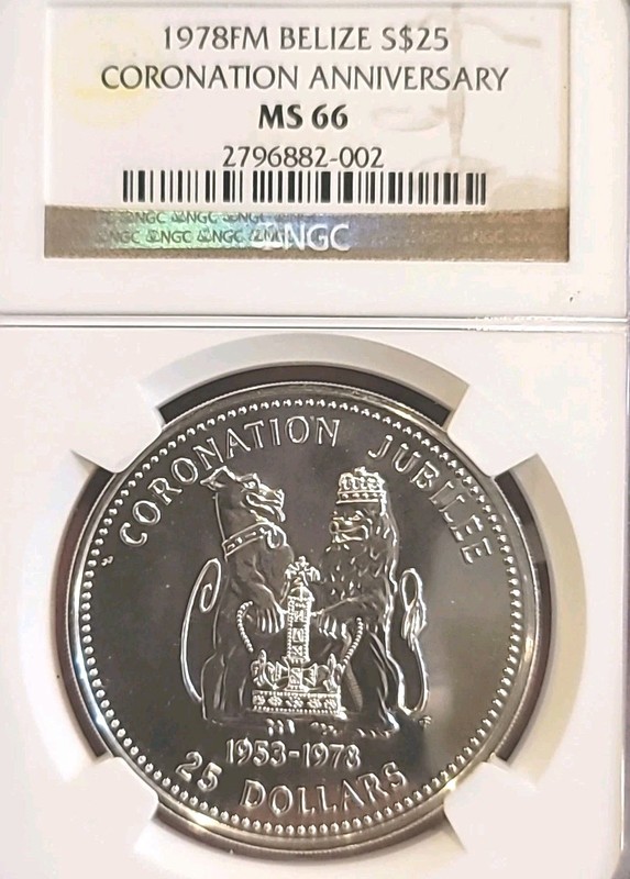 Belize 1978 25 Dollar Superb Gem SP Strike Mtg 352 Few Released NGC66PQ