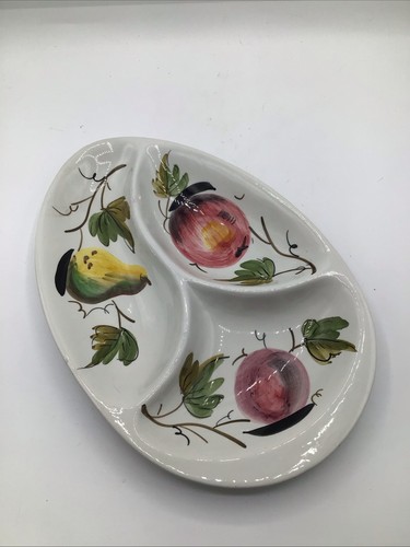 NPS Italy Hand Painted Divided Oval Serving Dish